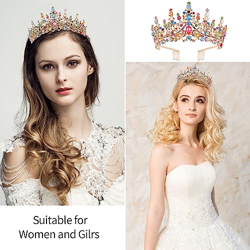 Colourful Crystal Tiara Crown for Birthday Queen - Elegant Headband
