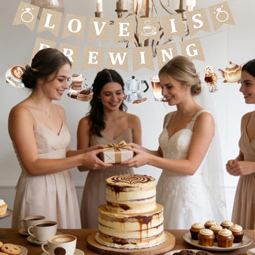 Love is Brewing Banners - 3pcs Bridal Shower Decorations
