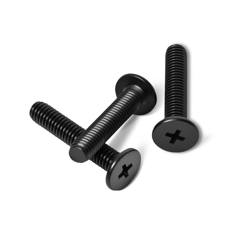 M3-0.5 x 10mm 50Pcs Flat Round Head Machine Screws, Black Oxide 304 Stainless Steel Phillips Cross Drive Screws Hardware Fastener