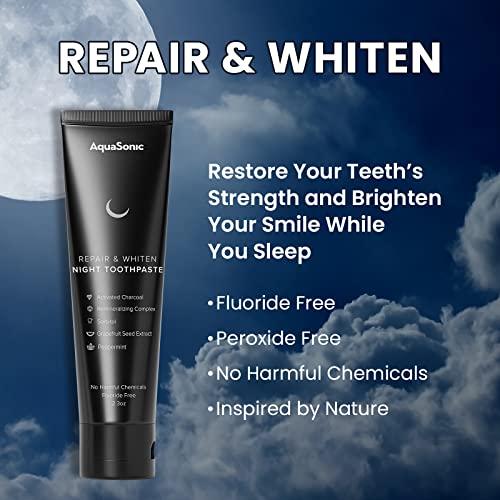 AquaSonic Complete Care Toothpaste Set - Day & Night, Fluoride-Free
