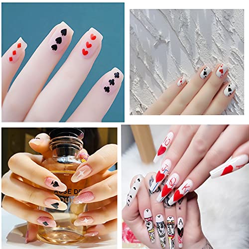 Penugo Poker Self-Adhesive Nail Art Stickers - Playing Card Pattern, Manicure Decals