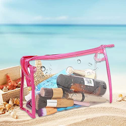 SITAKE 12-Piece Clear Waterproof Cosmetic Bags with Handles - Black