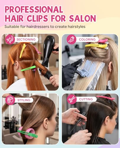 AMIZO No-Crease Hair Clips, 12PCS, 4.3 Inch Multicolored
