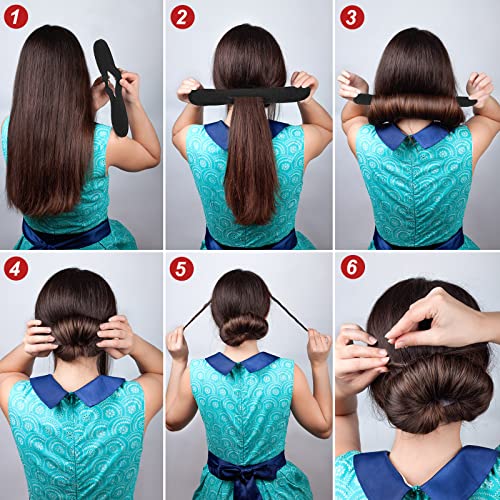 Yinder 34-Piece Hair Bun Maker Set for DIY Updos & Hairstyles, Black