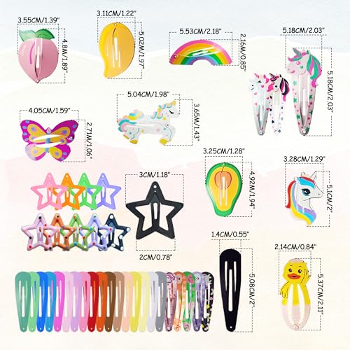 Colorful Metal Hair Clips Set for Girls and Women - 101 Non-Slip Barrettes & Barrettes