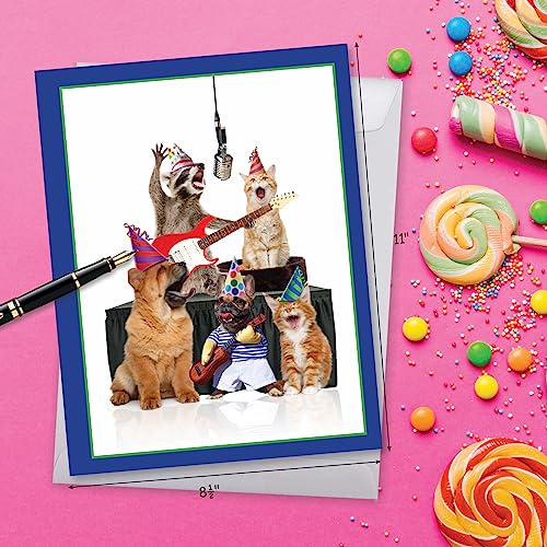 NobleWorks Jumbo Happy Birthday Card with Animal Band Design