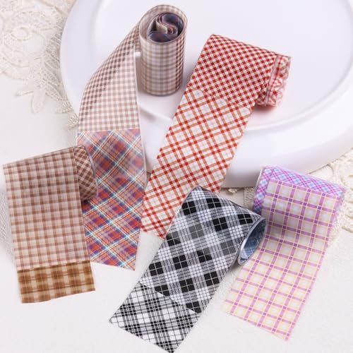 10 Rolls Plaid Nail Foil Transfer Sheets for Nail Art