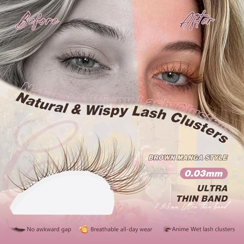Brown Lash Clusters Natural Wispy Fake Eyelashes - Cozy 06 | JMS&JMS