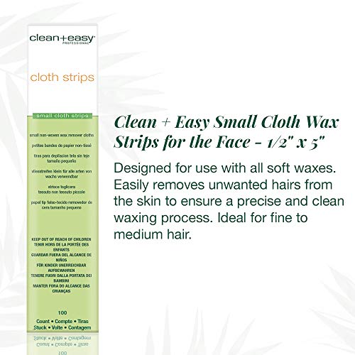 Clean + Easy Non-Woven Wax Strips for Facial Hair Removal - 100 Count