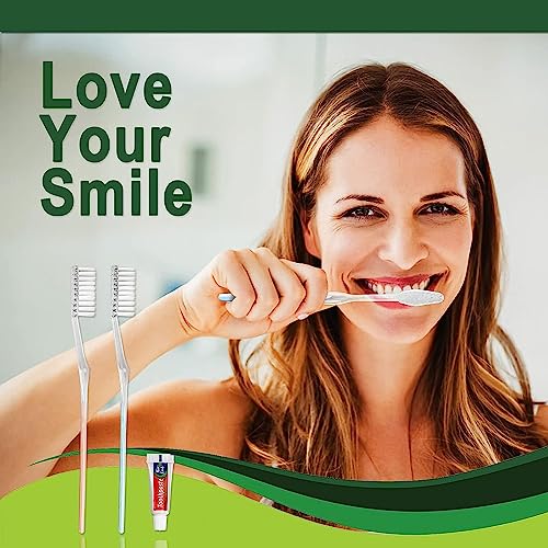 50 Pack Disposable Toothbrush Kit with Toothpaste, Travel Ready