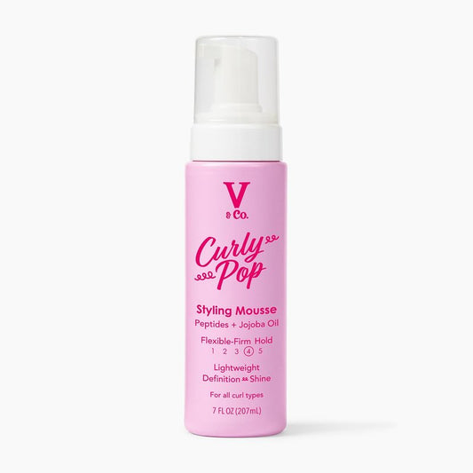 Curly Pop Curl Defining Mousse - Anti-Frizz Hair Care with Peptides & Jojoba Oil | 6 oz