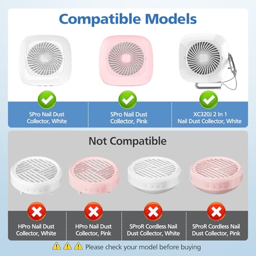 4 Pack Nail Dust Collector Replacement Filters for MelodySusie SPro/XC320J