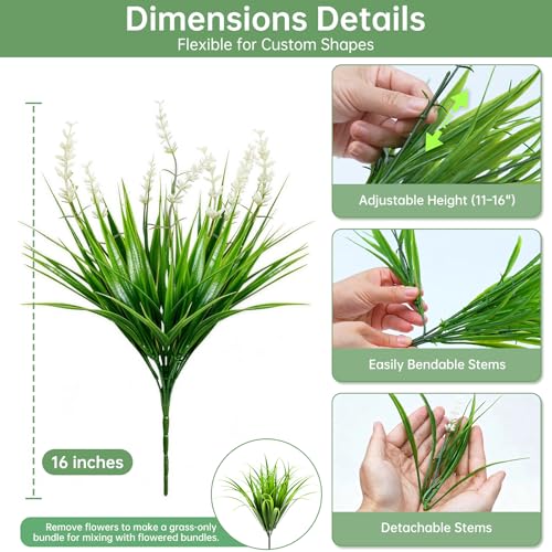 Gipsot 15 Bundles UV Resistant Artificial Lavender Plants - Indoor & Outdoor Decor