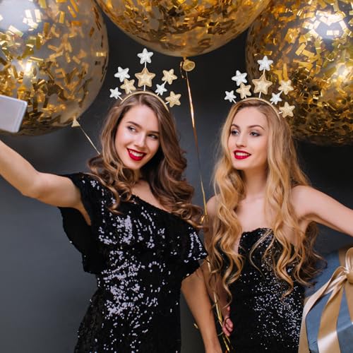 Gold Alloy Five-Pointed Star Headband for Women & Girls