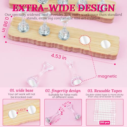 Magnetic Nail Stand for Press Ons - Extra-High Nail Art Painting Holder Kit