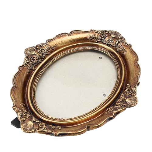 Jiozermi Vintage Oval Picture Frame 4x6 - Antique Bronze Gold Design