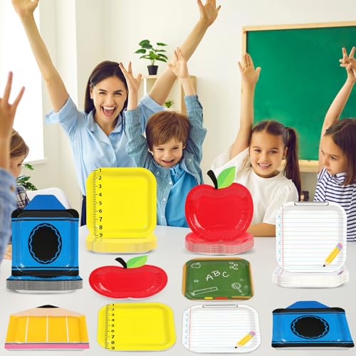 Back to School Tableware Set - 48 Disposable Plates for Parties