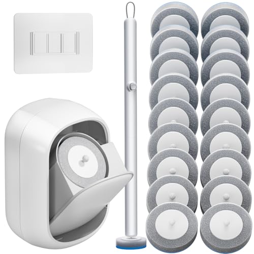 CTIME Disposable Toilet Brush Set with 18 Refills - Wall-Mounted