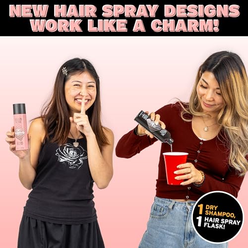 GoPong Hair Spray Flask Set - 2 Hidden Alcohol Flasks (16 oz)