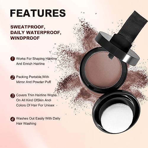 Acosexy Auburn Root Touch Up Hair Powder for Gray Coverage & Thinning Hair