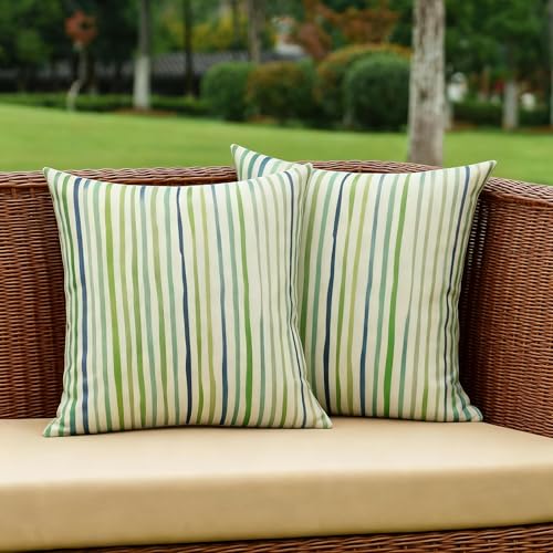 Sage Green Outdoor Waterproof Throw Pillow Covers 16x16 - Set of 2