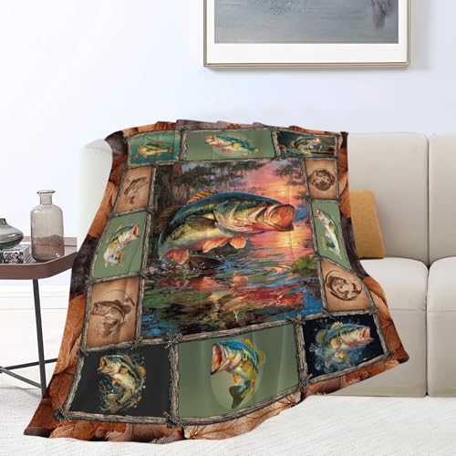 Fuzawet Soft Fleece Fish Throw Blanket - Cozy & Warm 40"x50"