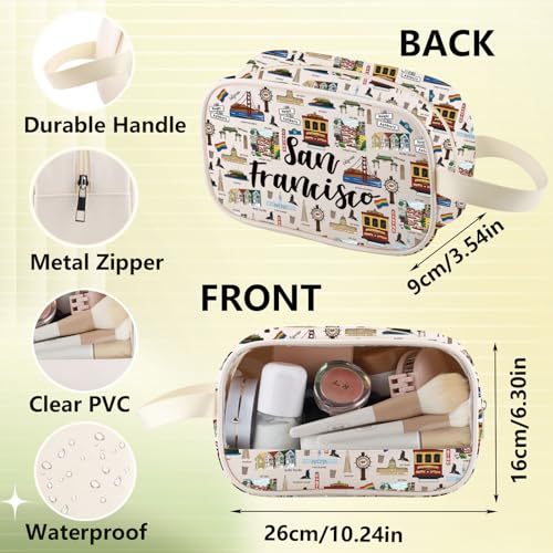 San Francisco Makeup Bag - Waterproof Cosmetic Zipper Pouch (San Francisco-CMB)
