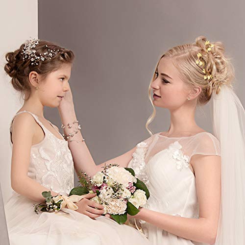 Bride Gold Leaf Hair Pins (6 Pack) Vintage Wedding Accessories