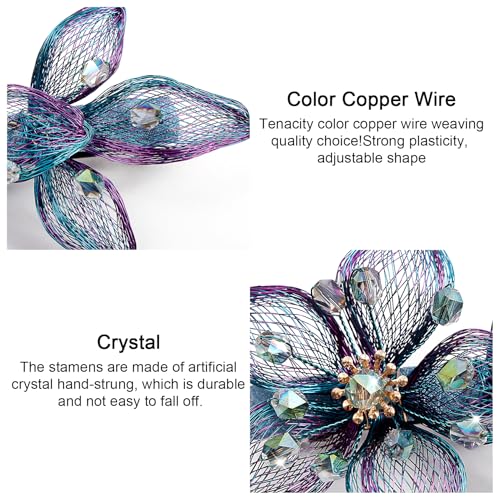 Mistofu Handmade Copper Wire Butterfly Barrette with Crystals