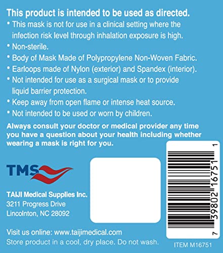 TMS Single-Use 3-Layer Face Mask - Hypoallergenic & Breathable, 50-Count