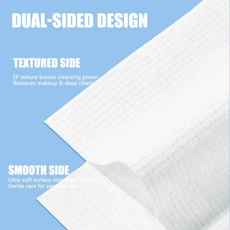OHOO Disposable Face Towels 100 Count - Thick & Soft Makeup Remover