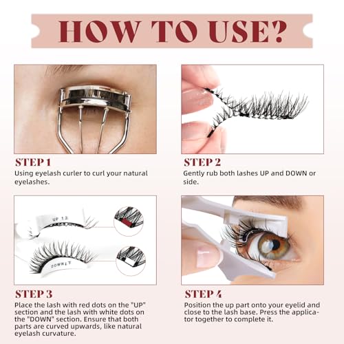 Higu Clace Magnetic Eyelashes Kit 2 Pairs with Applicator (A+C04)