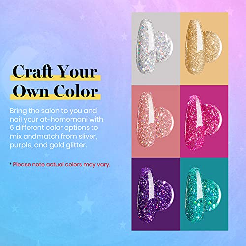 Beetles Glitter Gel Polish Set - 6 Colors UV Soak Off Nail Polish