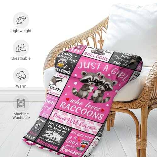 Cozy Raccoon Plush Throw Blanket - 50"x60" for All Seasons
