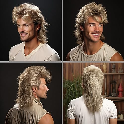 Blonde Mullet Wig for Men | Rockstar Style, 20 Inch