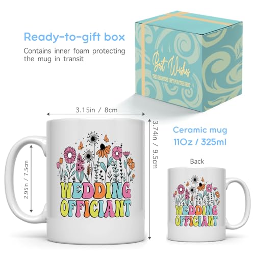 Wedding Officiant Coffee Mug - Floral Design Gift for Ceremony