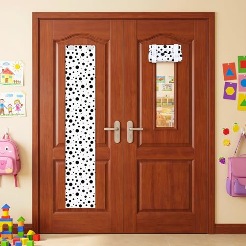 Black and White Polka Dot Door Curtains - Set of 2, 8x43 inches