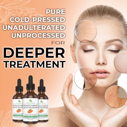 Jeune Naturelle Organic Sea Buckthorn Oil 2 Fl Oz - Pure, Cold Pressed & Unrefined