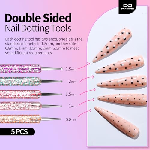 Fandamei 33-Piece Nail Art Brush & Tool Set for Professional & DIY Manicure