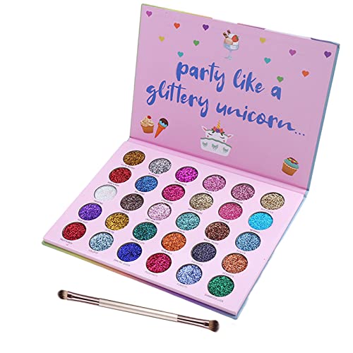 Pink Glitter Eyeshadow Palette - Colorful Sparkly Makeup for Face & Body