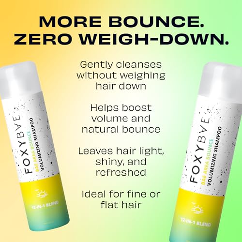 FoxyBae Bae Area Bounce Volumizing Shampoo - 12-in-1 Biotin & Argan Oil Formula for Fine Hair - 10 fl oz