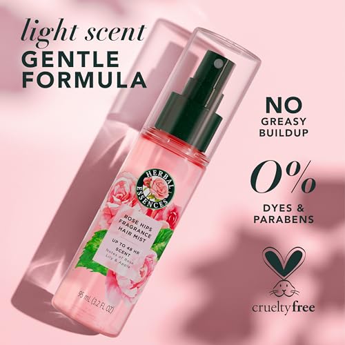 Herbal Essences Rose Fragrance Hair Mist, Rose Scent, Frizz Control, 3.2 fl oz, for all Hair Types