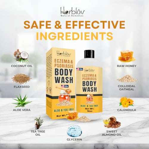 Herblov Eczema Body Wash - Natural Soap for Sensitive Skin Relief