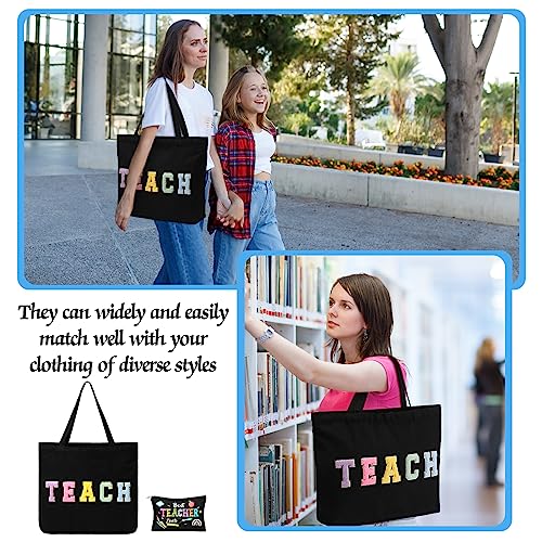 Silkfly Teacher Tote Bag Set with Makeup Pouch - Canvas Gift Bags