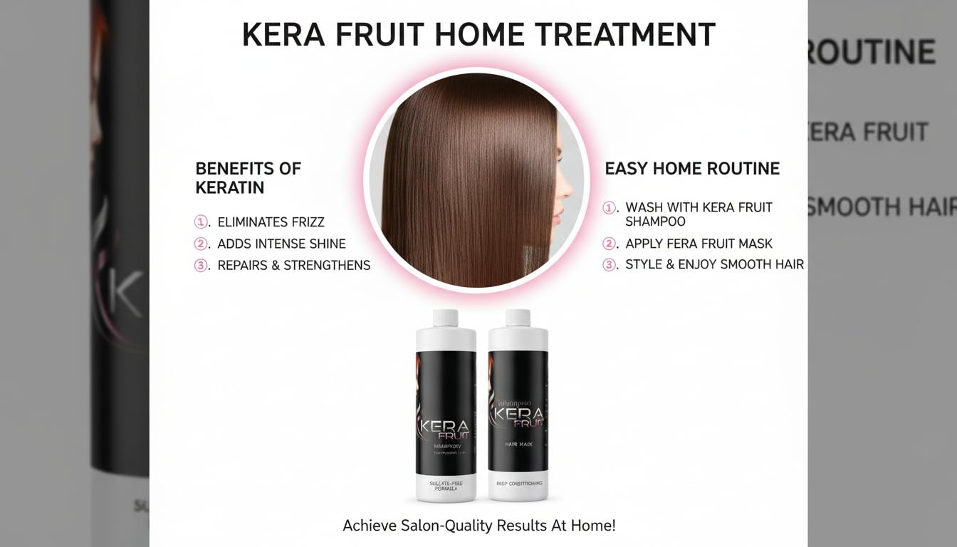 KERA FRUIT Hair Conditioner, 16 OZ - Cirugia Capilar Smoothing Treatment for Frizzy Hair, Controls Volume and Frizz, Deep Hydration, Includes Shampoo, Rapid Delivery