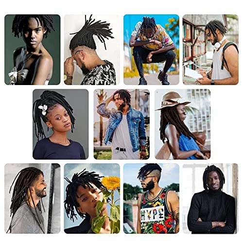 MIUULAAR 100% Human Hair Dreadlock Extensions, 0.4cm Width, 4 Inch, 10ct