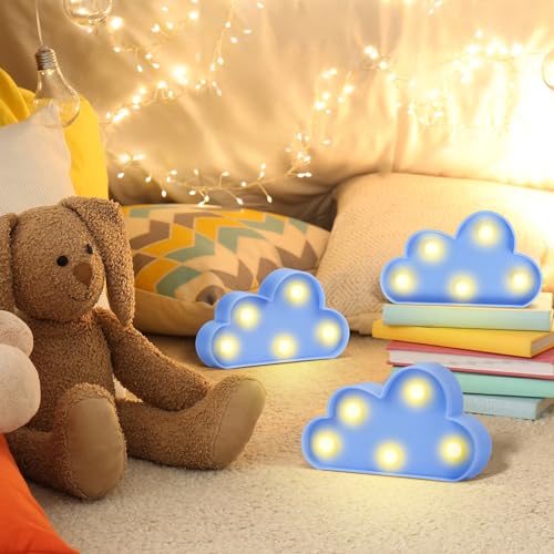 Clothmile 3-Pack LED Cloud Night Lights for Kids' Rooms