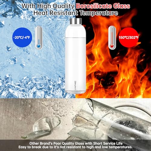 32 oz Glass Water Bottle with Neoprene Sleeve - Leakproof & BPA Free