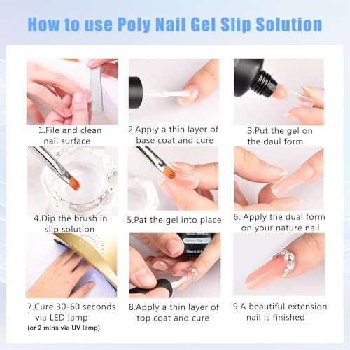 MAGIC ARMOR Poly Gel Slip Solution Kit - 150ml Nail Extension Set