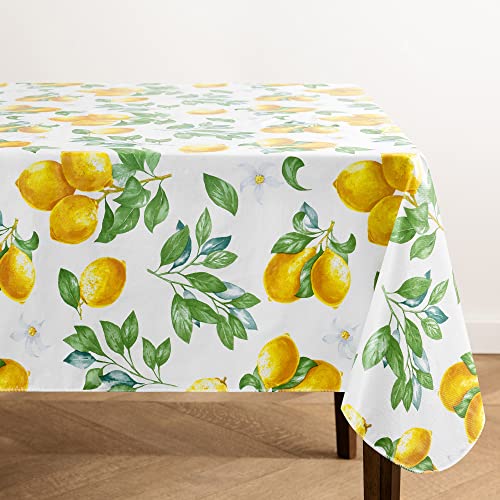 Vintage Lemon Tablecloth - Water-Resistant Vinyl, 52" Square